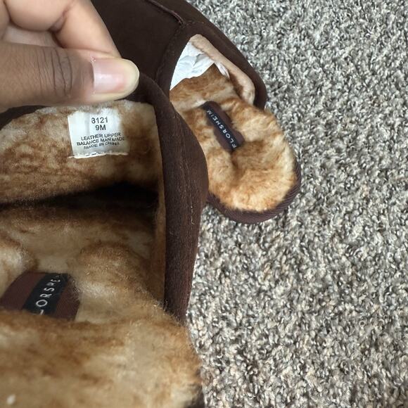 Florsheim Mule Slippers Men’s Size 9 Shearling Lined Brown Suede New - Picture 5 of 5